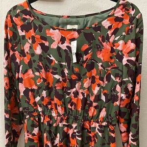 J. Crew Floral Print Faux Wrap Dress
